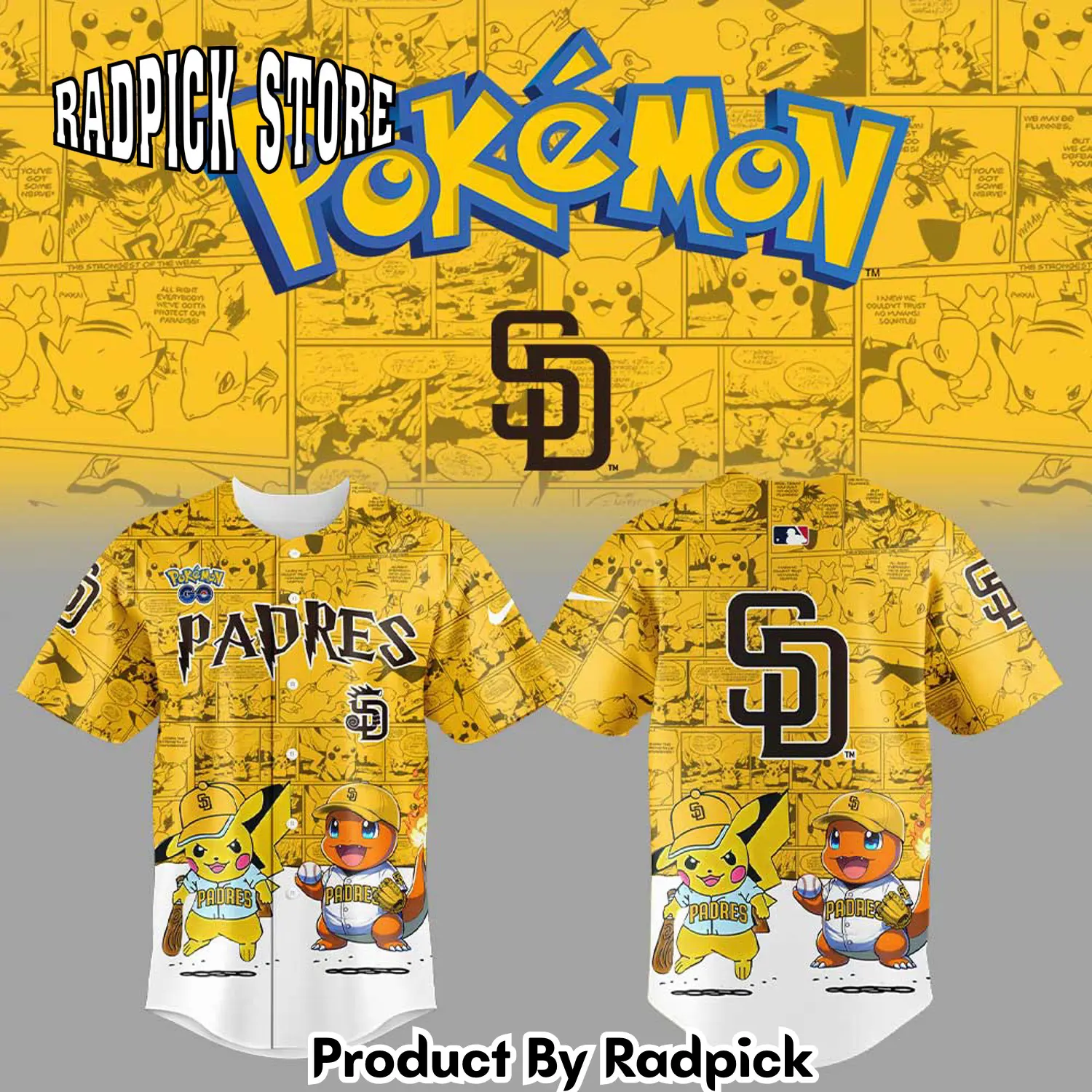 Radpick san diego padres x pokmon go baseball jersey rp127156